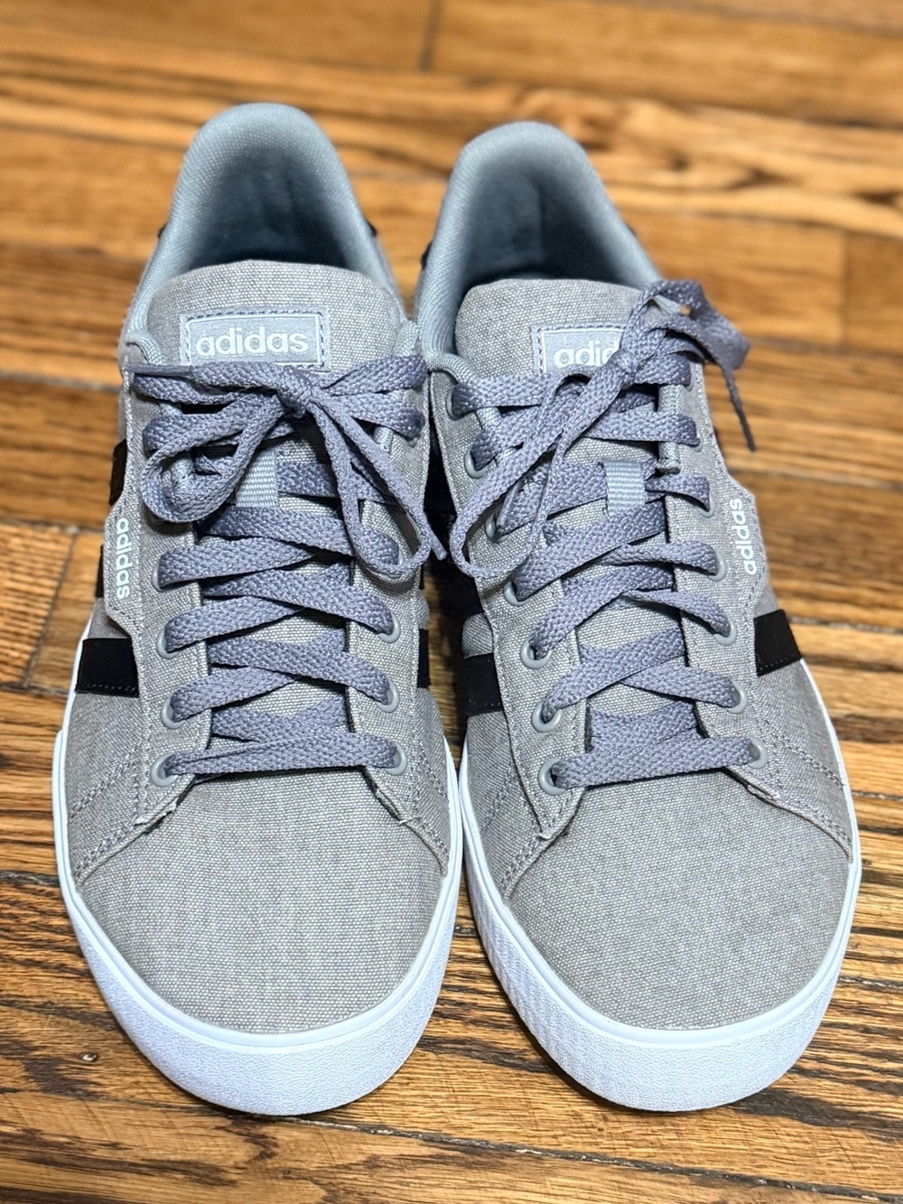 adidas Daily 3.0 Men’s Gray Black Canvas Sneakers Size 8